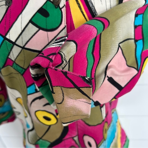 90s VTG “Picasso-style" Multicolor Abstract Wearable Art -Kaktus Jacket 4 Season - Picture 8 of 14